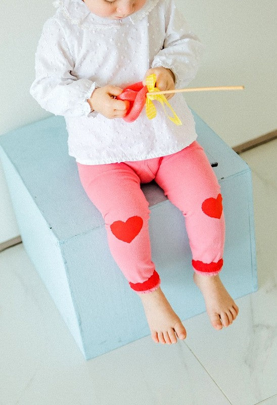 Love Pink Heart Baby Leggings - Go PJ Party