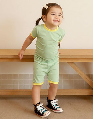 Light Green Macaron Short Sleeve Pajamas