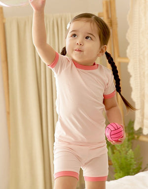 Light Pink Macaron Short Sleeve Pajamas