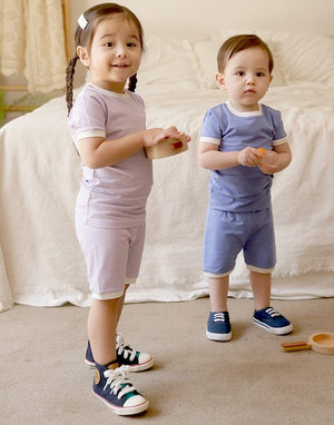 Purple Macaron Short Sleeve Pajamas