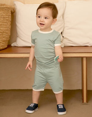 Mint Macaron Short Sleeve Pajamas