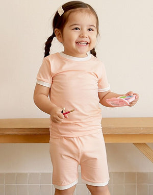 Peach Macaron Short Sleeve Pajamas