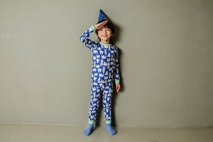 Blue Polar Bear Long Sleeve Pajama - Go PJ Party