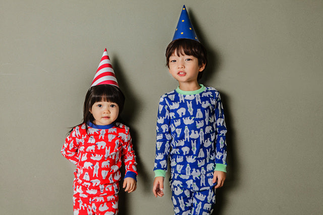 Blue Polar Bear Long Sleeve Pajama - Go PJ Party