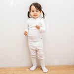 Rib White Long Sleeve Pajama - Go PJ Party