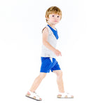 Y Marine Blue Stripe Short Sleeve Tee & Shorts Set - Go PJ Party