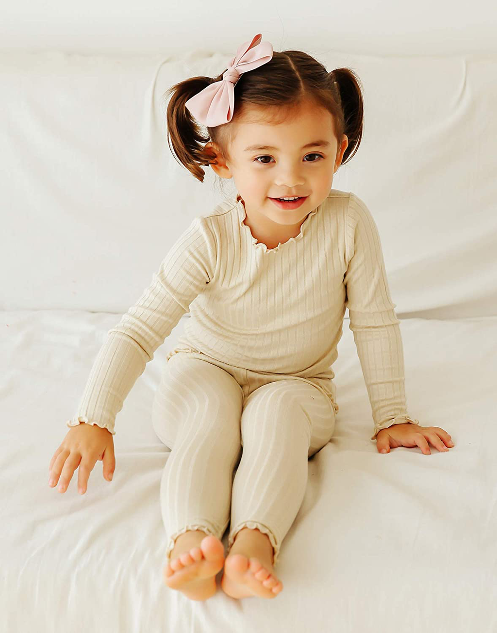 Shirring Ivory Long Sleeve Pajama