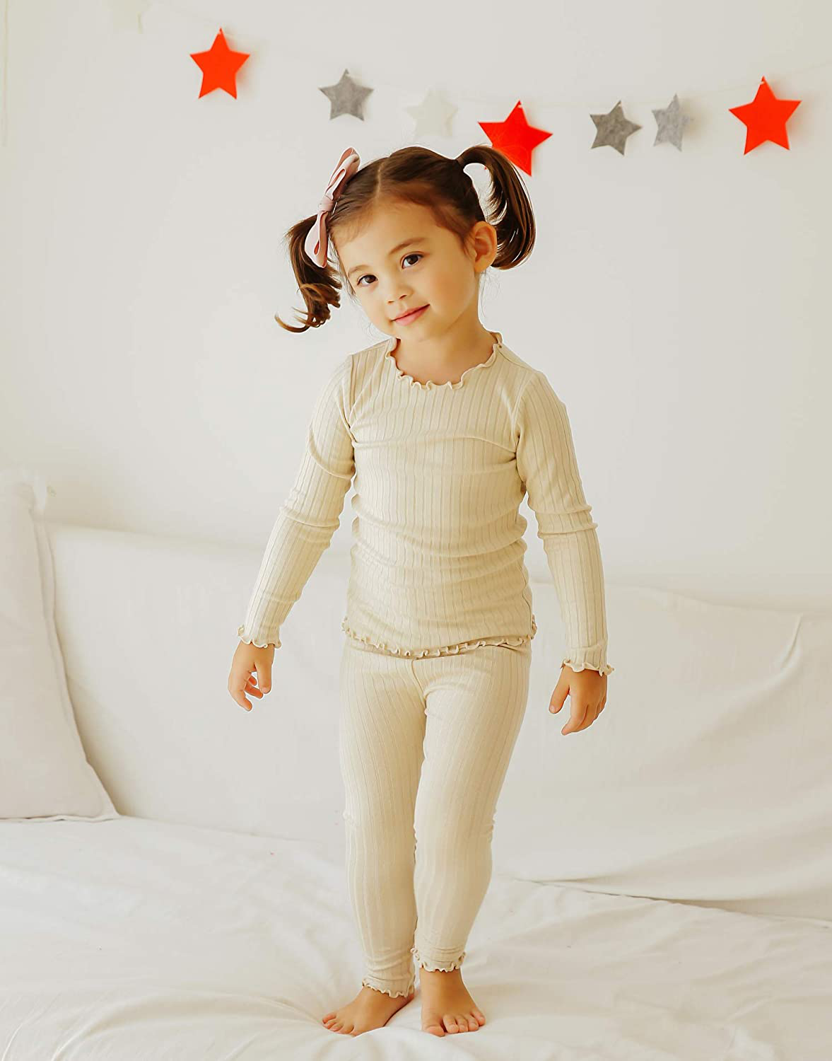 Shirring Ivory Long Sleeve Pajama