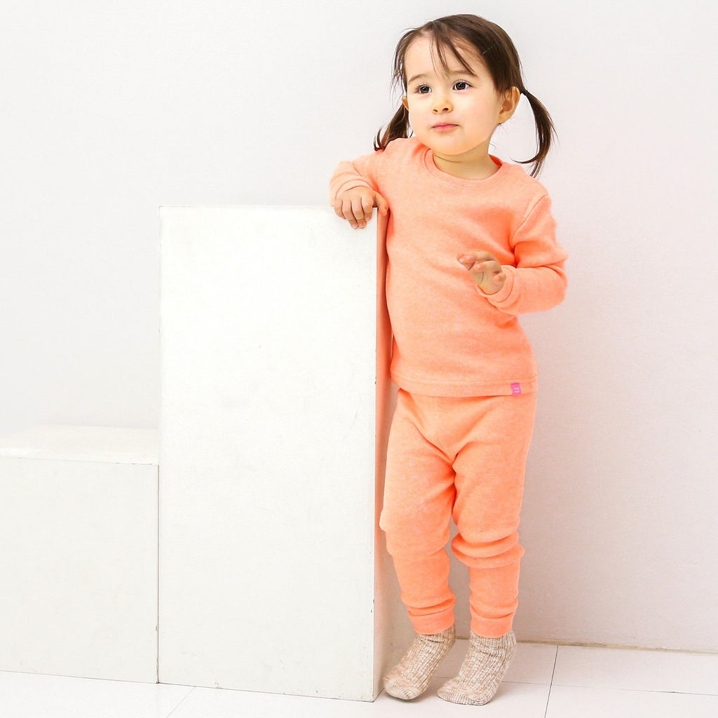 Rib Neon Orange Long Sleeve Pajama - Go PJ Party