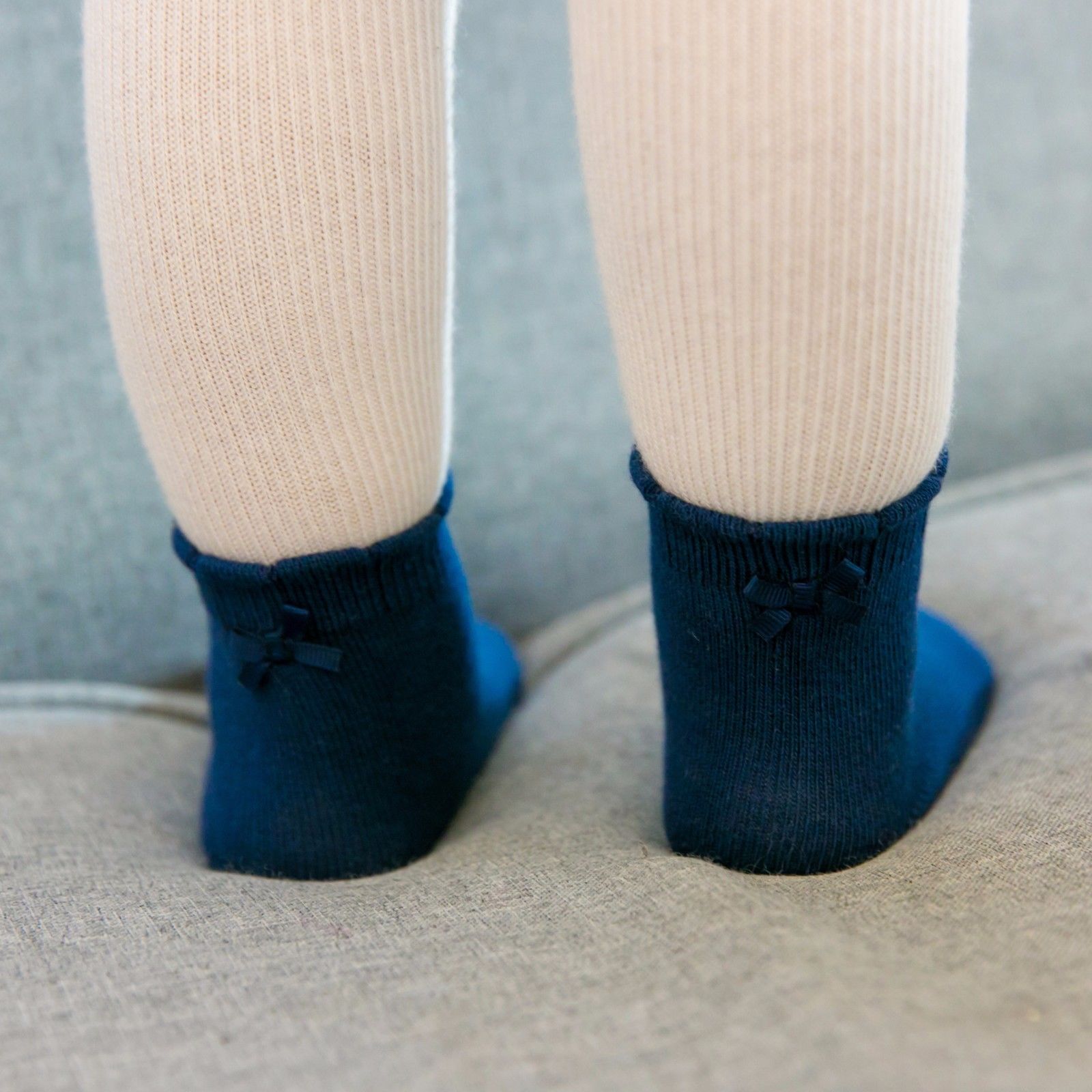 Ribbon Ankle Socks (Navy/Pink/White) - Go PJ Party