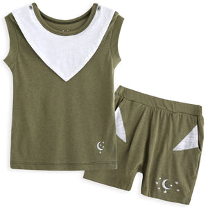 Y Marine Khaki Short Sleeve Tee & Shorts Set - Go PJ Party