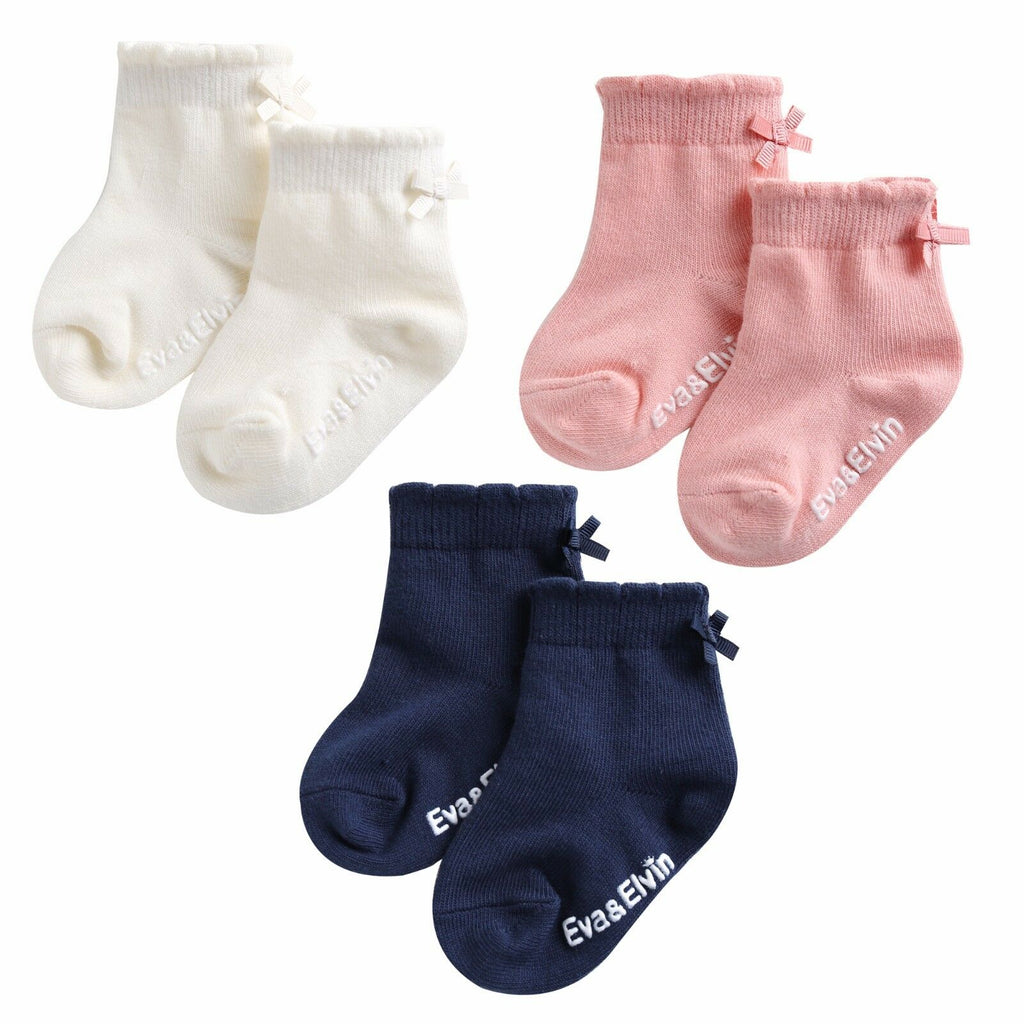 Ribbon Ankle Socks (Navy/Pink/White) - Go PJ Party