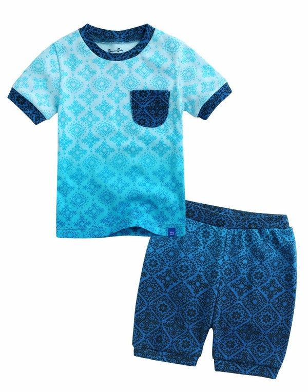 Bohemian Blue Short Sleeve Pajamas - Go PJ Party