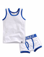 White Solid Undershirts & Boxers Set - Go PJ Party