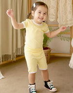 Yellow Macaron Short Sleeve Pajamas